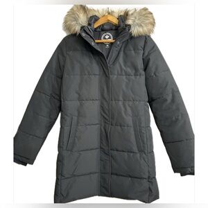 Women’s HaliTECH Black Winter Parka with Faux Fur Hood Sz M NWOT